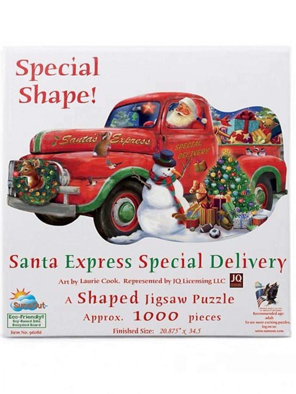 Santa Express Special Delivery 1000 piece Special Shape Jigsaw Puzzle-NWT